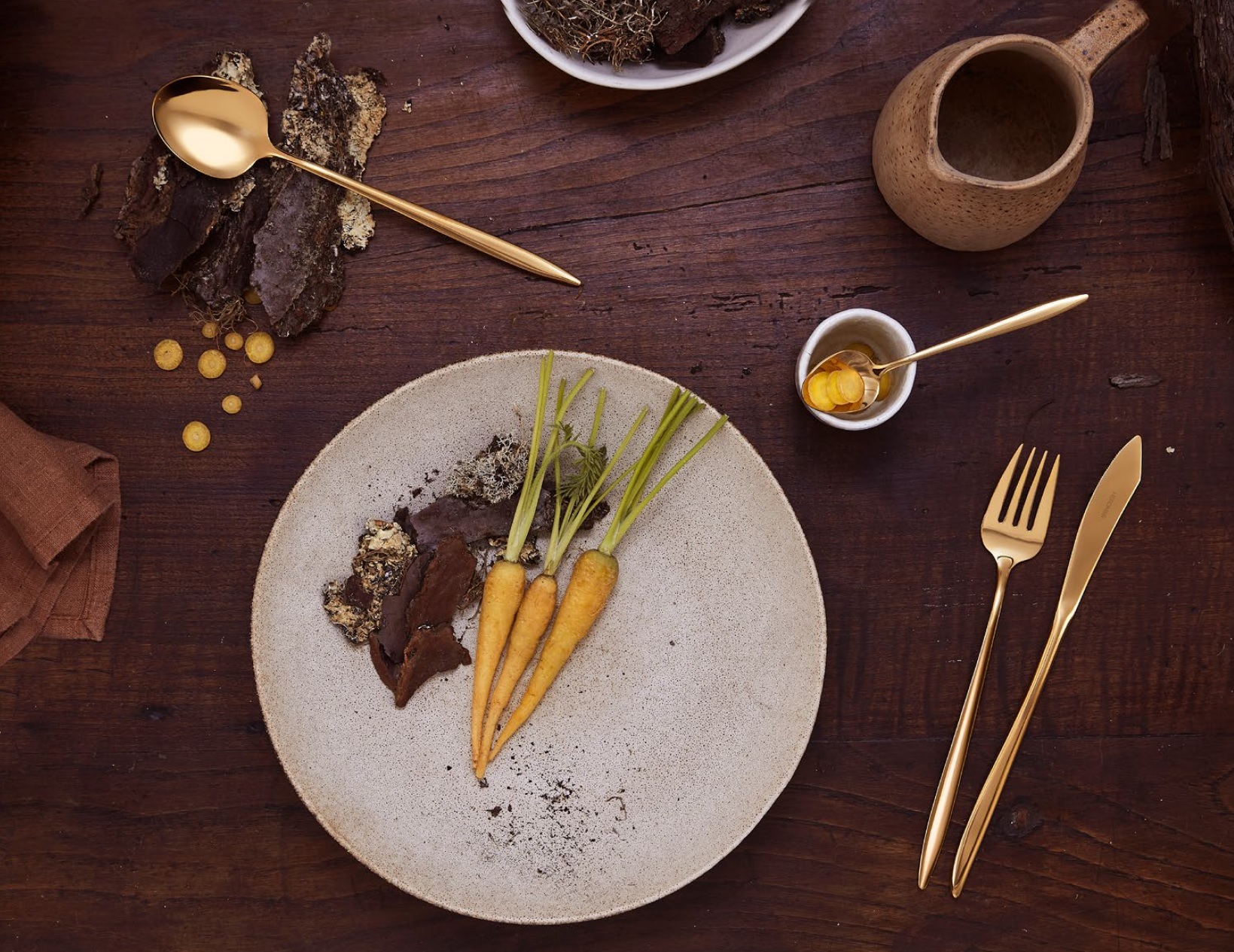 GRACE GOLD 24K 139 Набор столовых приборов Herdmar, сталь 18/10, покрытие золото 24К, 24 шт.