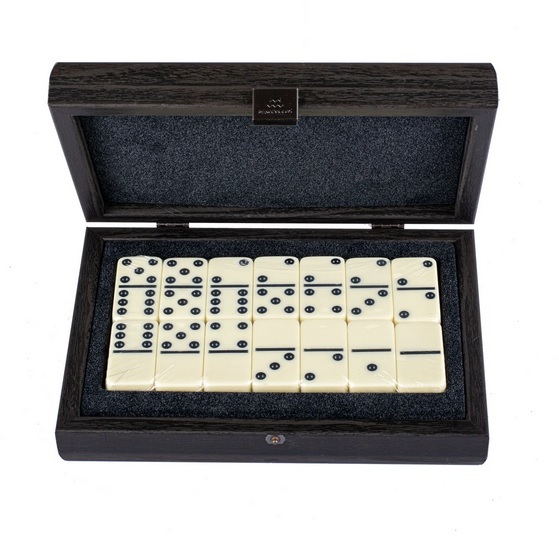 DOMINOESДомино, темно-серый, крокодил, эко-кожа, деревянный ящик 24x17см вид 2