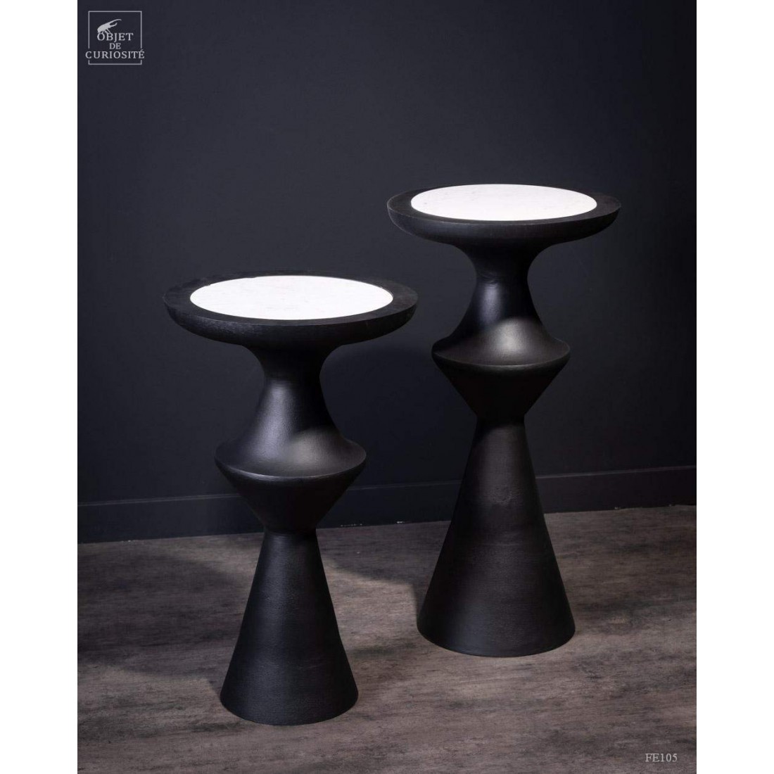 Side table (S)Столик диам 37,5 Н 65 см металл, мрамор вид 4