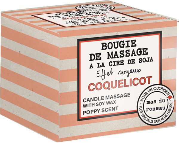 COQUELICOT Свеча массажная 3 в 1, соевый воск, аромат лепестки мака 100 гр