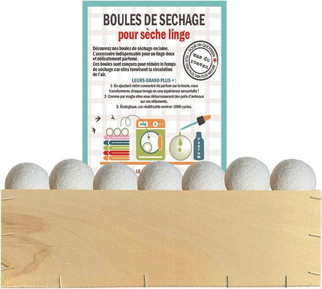 BOULES SECHAGE Шарики для сушки и ароматизации белья набор 3 шт, диам 6 см, шерсть 100% вид 2