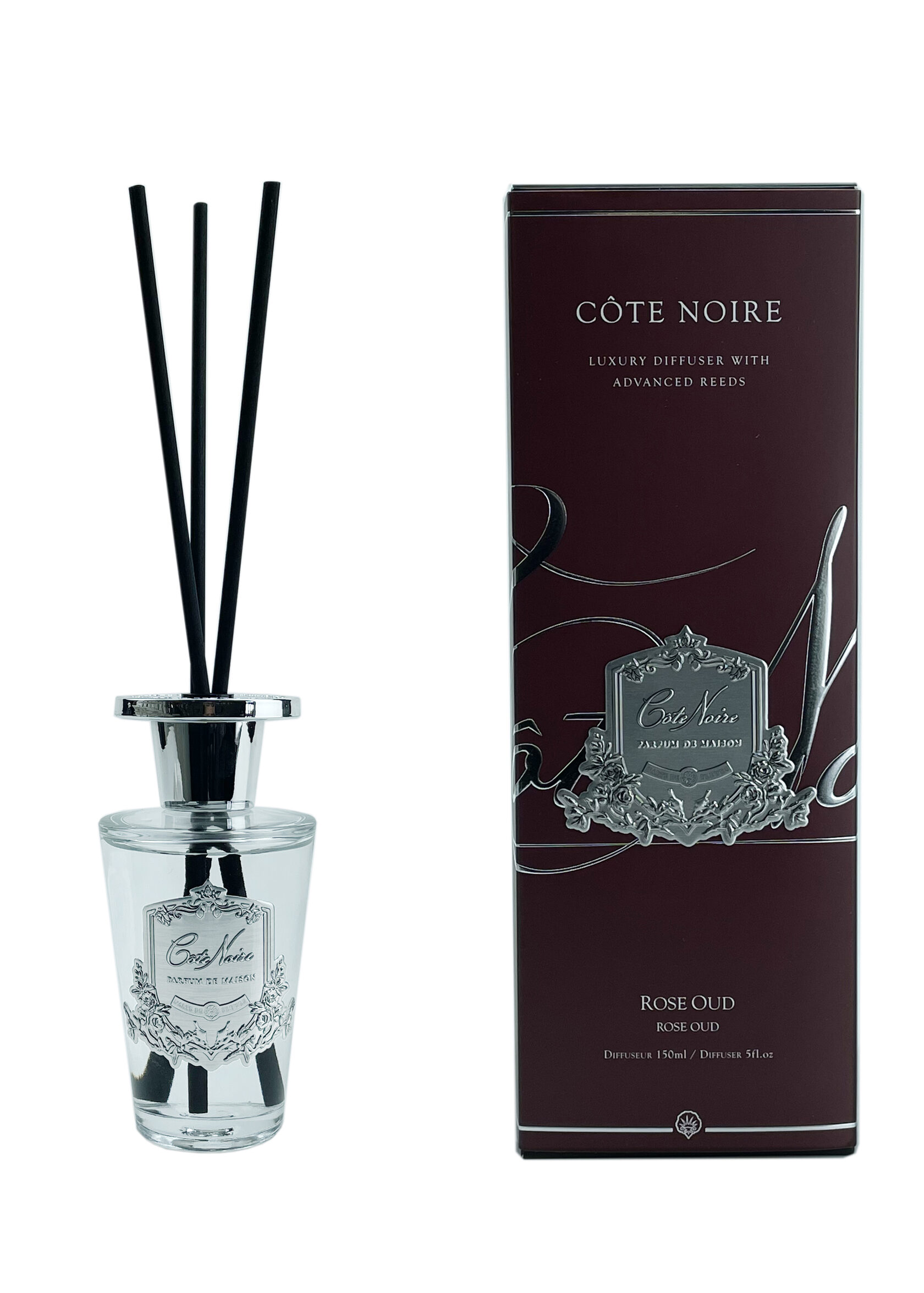 ROSE OUDДиффузор, серебряный декор, 150 мл, ВхШхД 30х10,5х10,5 см вид 1