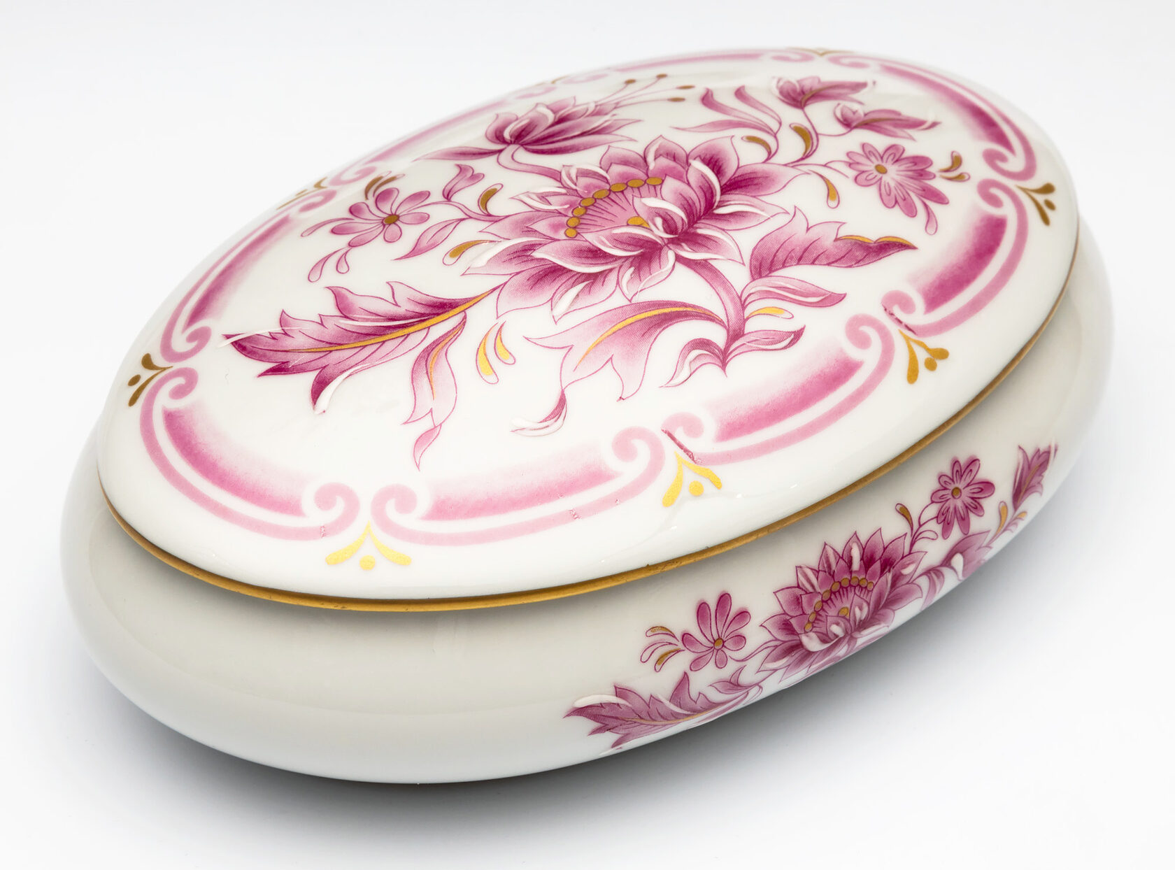 OVALE 2 A/021 ANEMONEШкатулка 15х9, лиможский фарфор вид 4