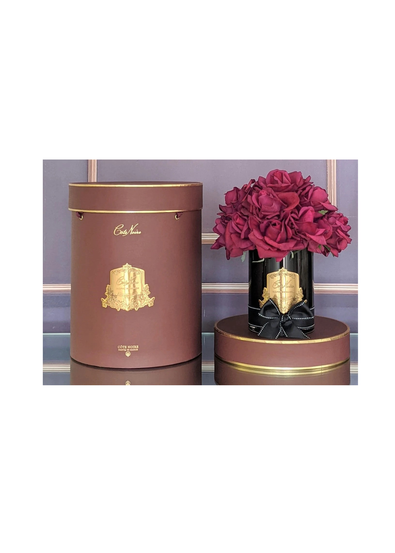 GRAND BOUQUET black glass carmine redБольшой букет роз, 2 спрея по 10 мл, черная ваза, крас вид 2