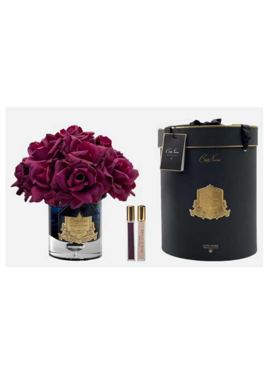 GRAND BOUQUET black glass carmine redБольшой букет роз, 2 спрея по 10 мл, черная ваза, крас