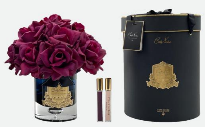 GRAND BOUQUET black glass carmine redБольшой букет роз, 2 спрея по 10 мл, черная ваза, крас вид 3