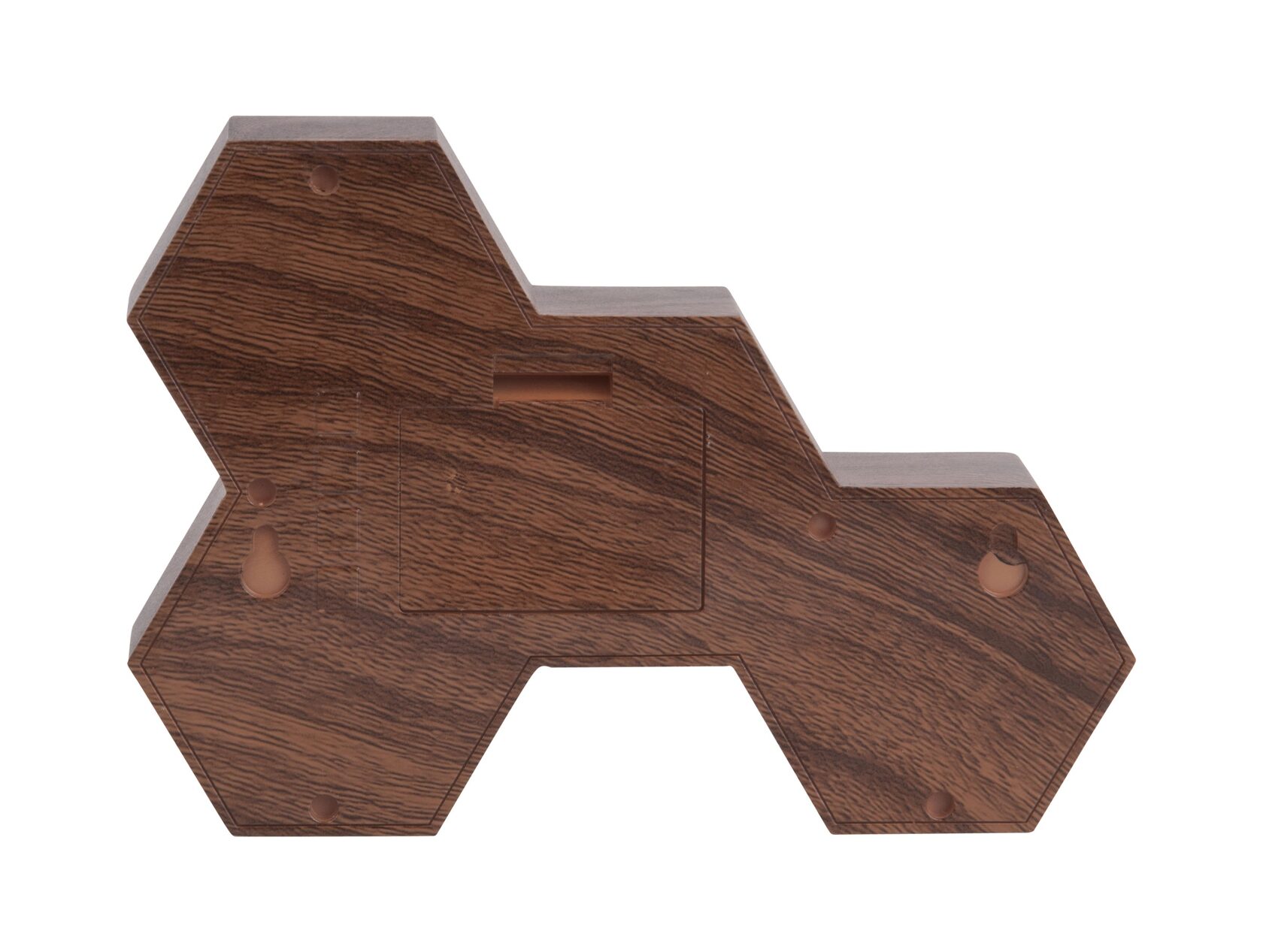 Часы настольные с будильником Karlsson SIX IN THE MIX, пластик цвет темное дерево, 17,5 x 12 x 4,5 вид 2