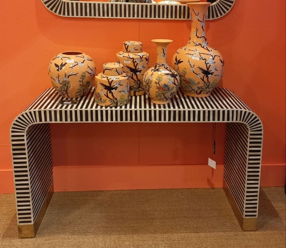 BIRDSВаза с крышкой низкая, коралловый, D18x22h, керамика