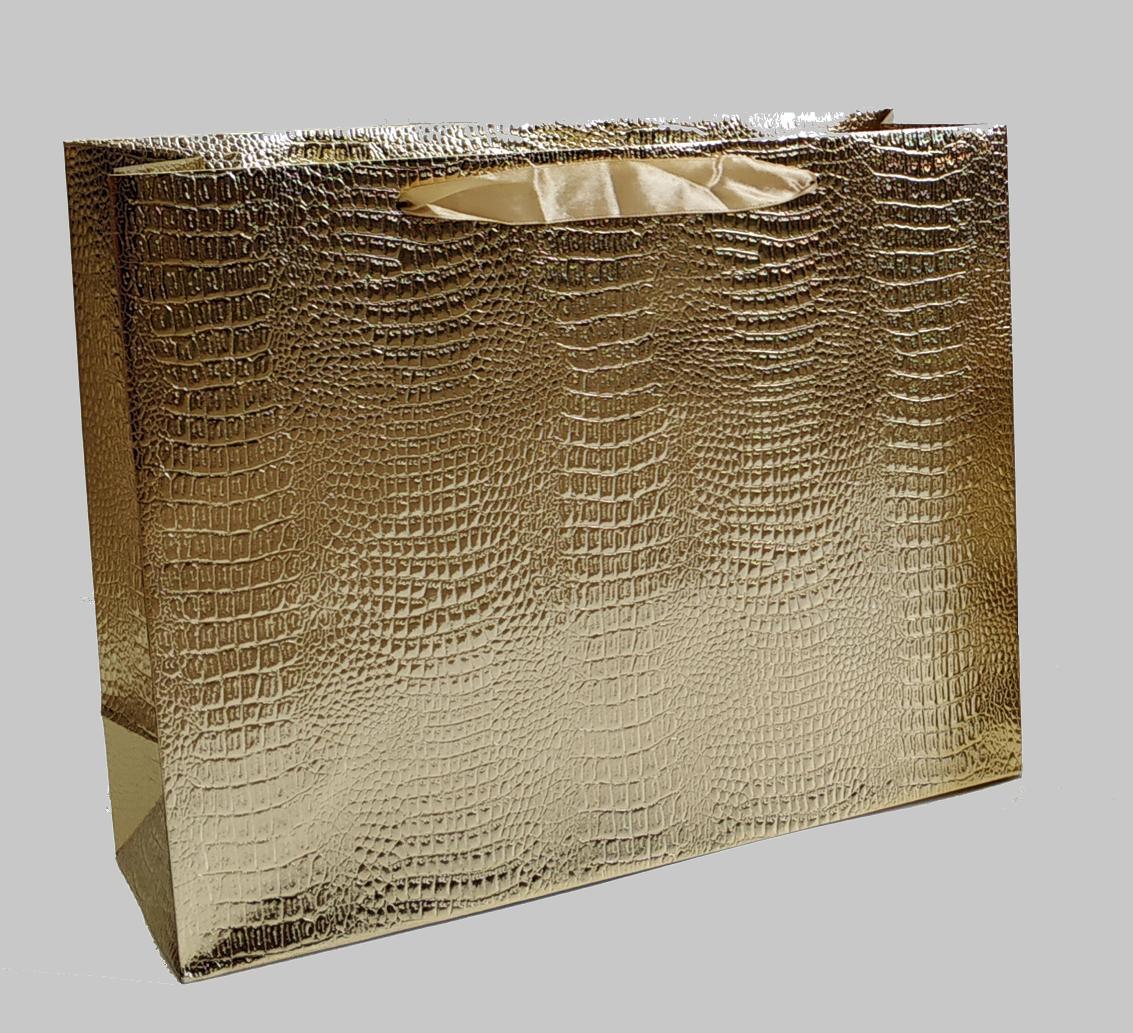 BAG CROCOСумка-пакет золото 25x20x8 см