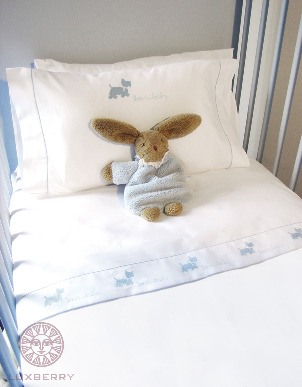 Детское постельное белье "СОБАЧКИ NEW", р-р: 100x140+40х60+130х75х25см, цвет: белый/голубой вид 5