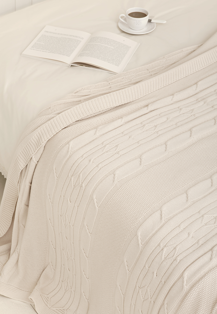 Плед "LUX 40" Хлопок 100%, р-р: 220 x 240см, цвет: экрю вид 2