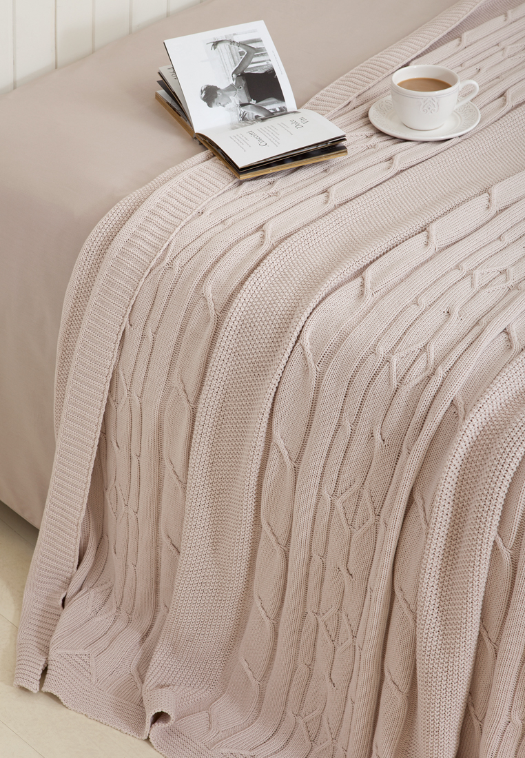 Плед "LUX 40" Хлопок 100%, р-р: 220 x 240см, цвет: пудра тон 01 вид 2