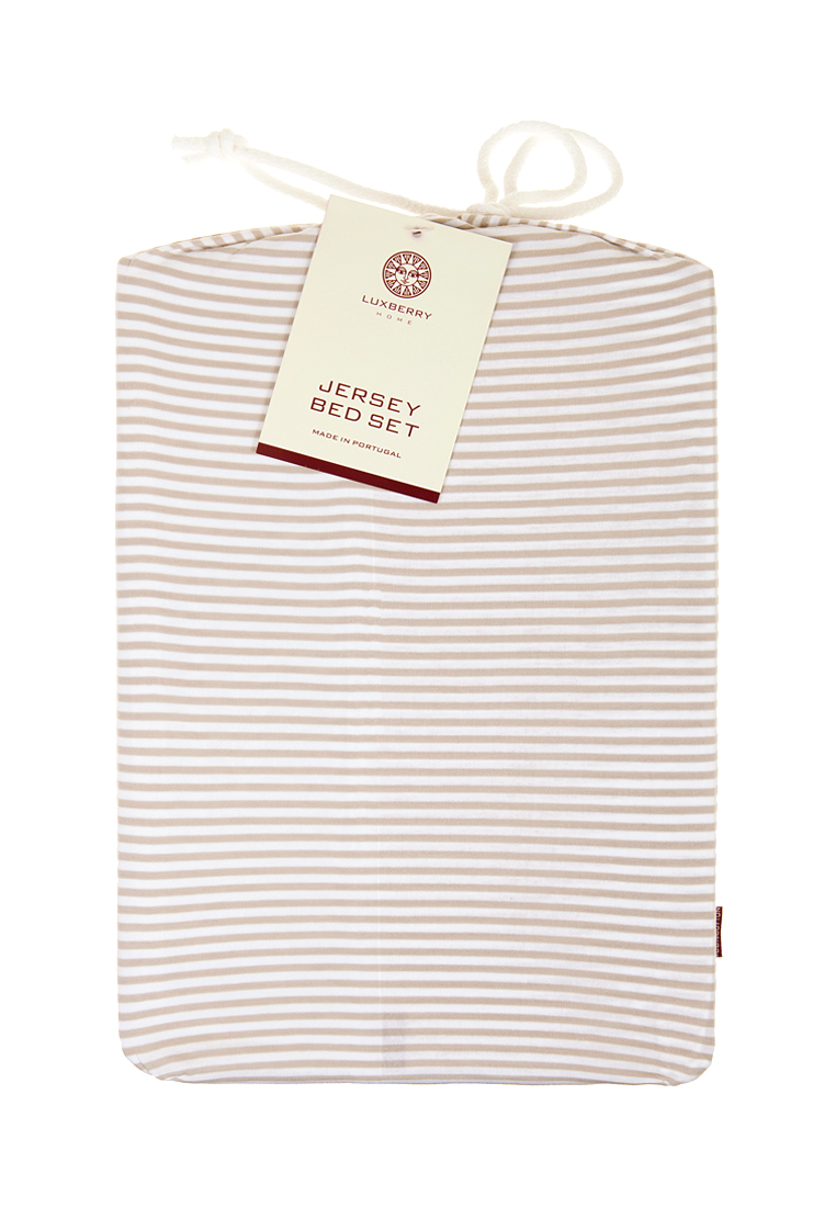 Пододеяльник+наволочка ТРИКОТАЖ, р-р: 150х210+50х70см, цвет: белый/бежевый