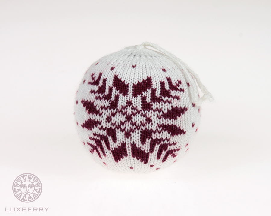 Новогодний шар "Norway", цвет: белый/бордо