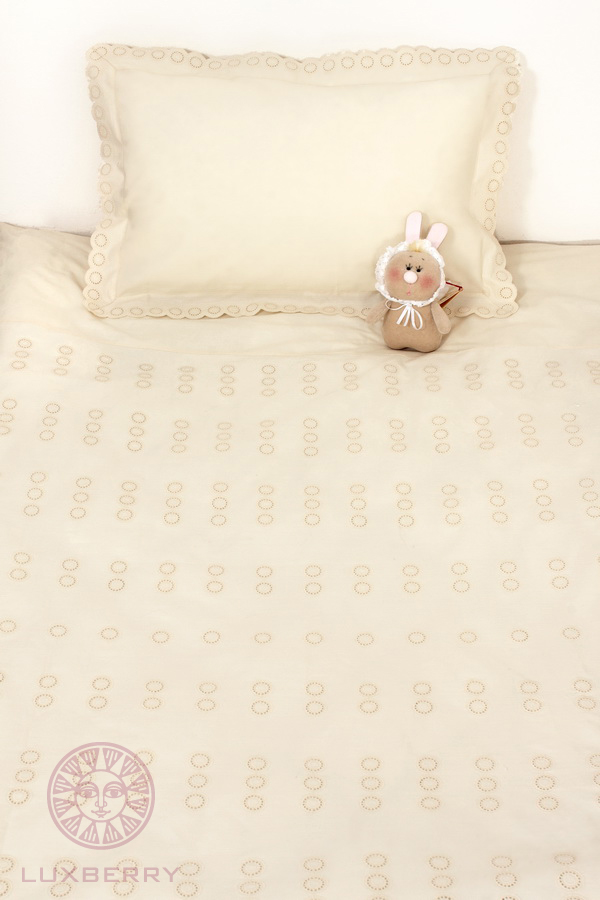 Детское постельное белье "КРУЖОЧКИ", р-р: 100x140+40х60+125х70х20см, цвет: бежевый