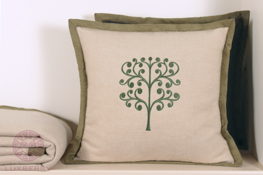 Наволочка "TREE", коллекция "Nature", р-р: 42 х 42см, цвет: бежевый/зеленый