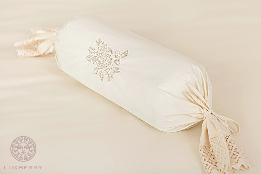 Декоративная наволочка для валика (ROSE), шампань