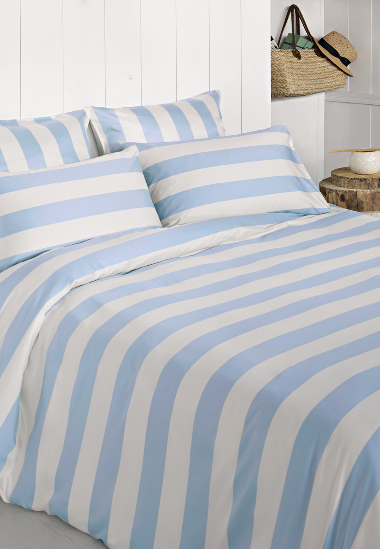 Пододеяльник "WEEKEND", сатин, р-р: 200x220см, цвет: голубой/экрю вид 2