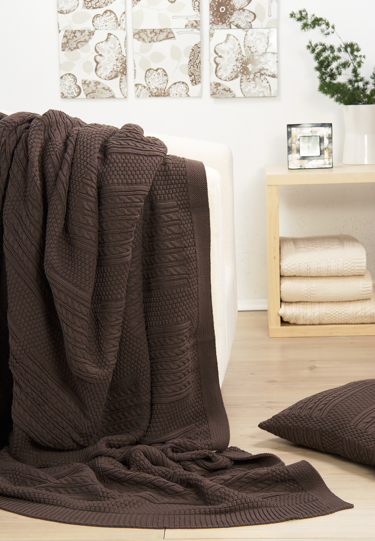 Плед "Imperio 3" Хлопок 100%, р-р: 220 х 240см, цвет: коричневый вид 2