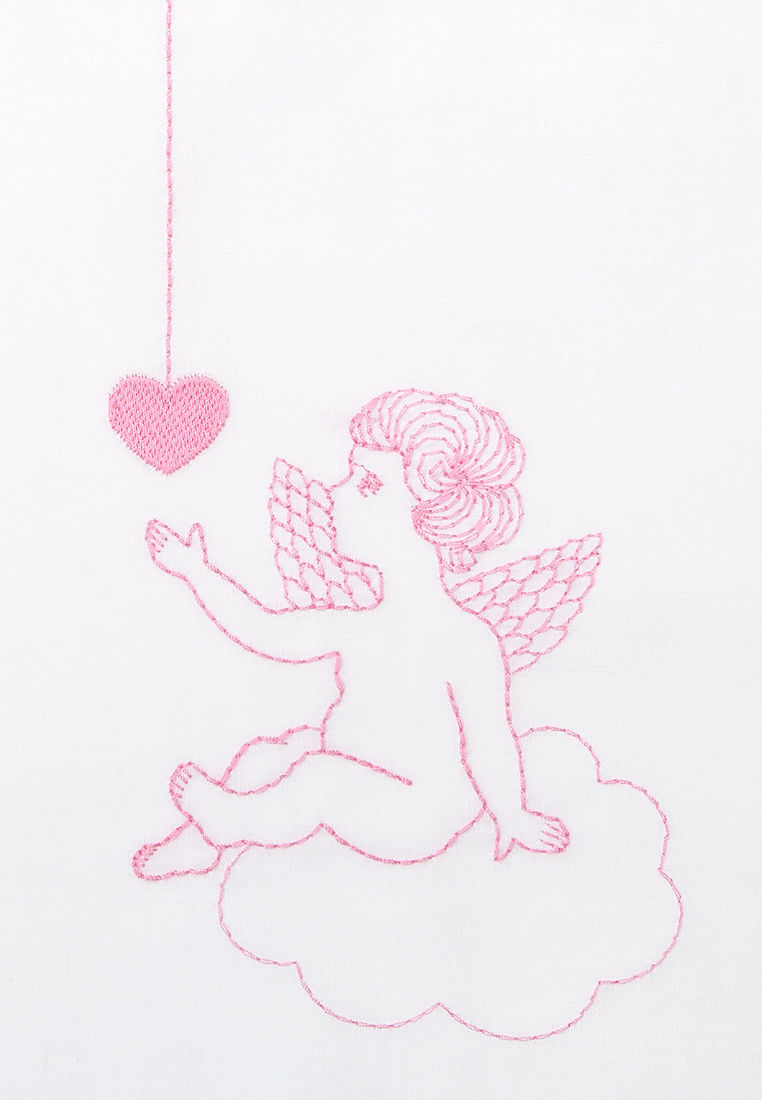 Детское постельное белье  "ANGELS", р-р: 100x140+40х60+130х75х25см, цвет: белый/розовый вид 3