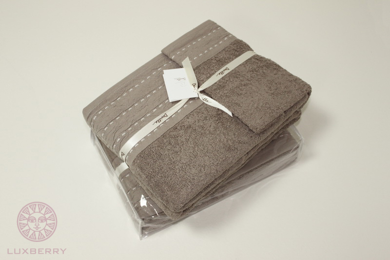 Полотенце Palma стежок махра, табачный