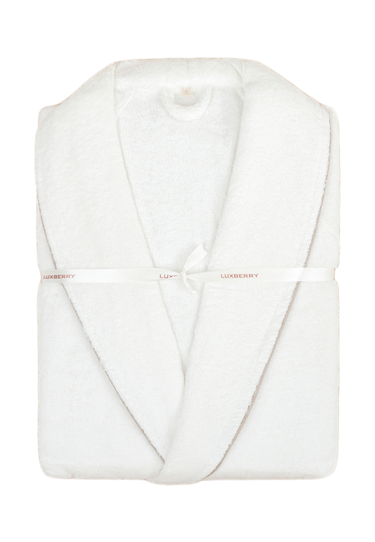 Халат "Basic", белый/натуральный