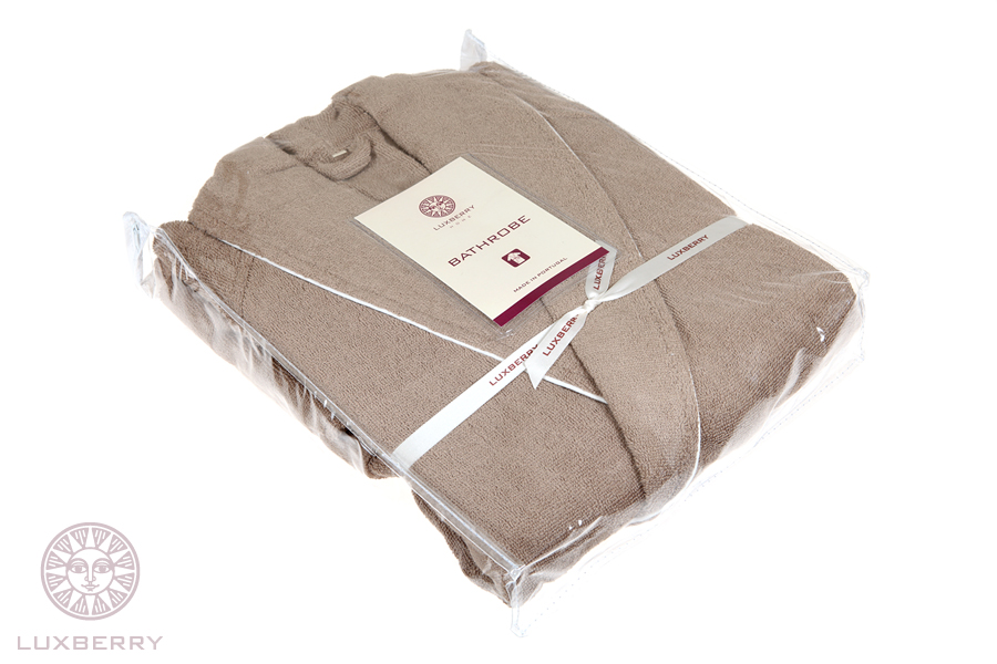 Халат "Basic", табачный/белый вид 4