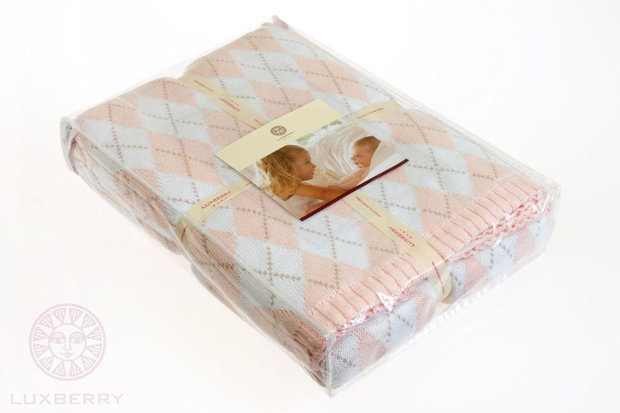 Плед детский "Imperio 252", розовый/белый/бежевый вид 3