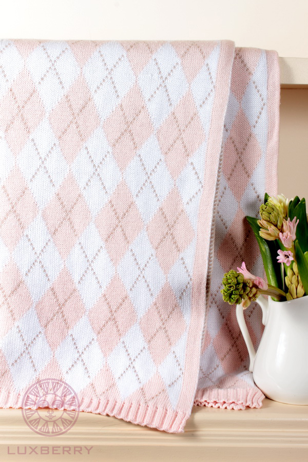 Плед детский "Imperio 252", розовый/белый/бежевый