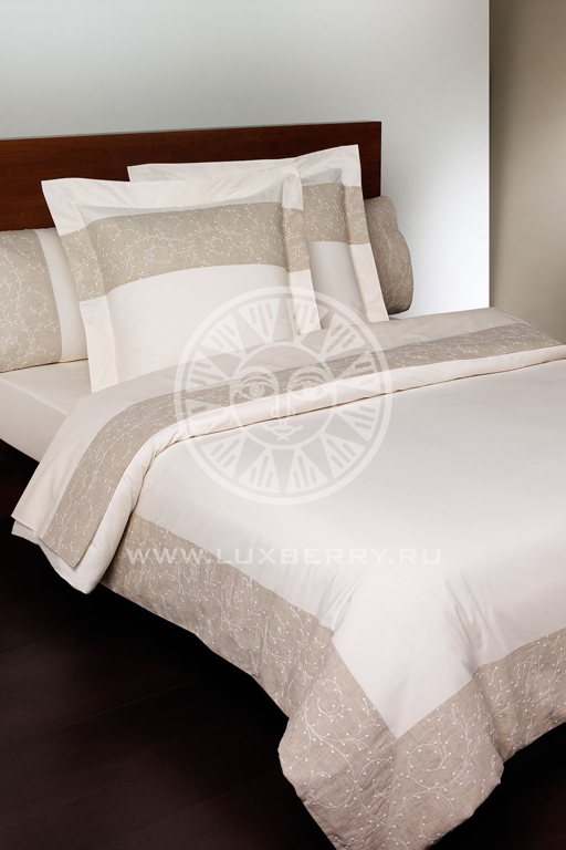 Пододеяльник "ИНЕЙ", перкаль, р-р: 220x240см, цвет: бежевый/экрю