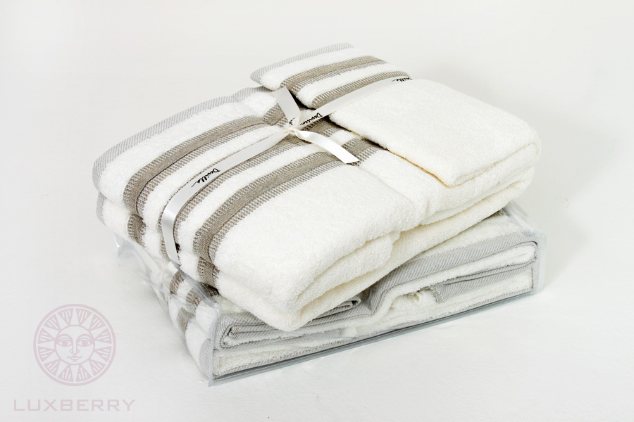 Полотенце "BREST" Хлопок 100% махра 550 gr/m2 махра сплошная полоса, белый