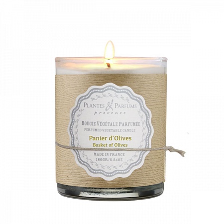 Ароматическая свеча 180 гр Корзина с оливами