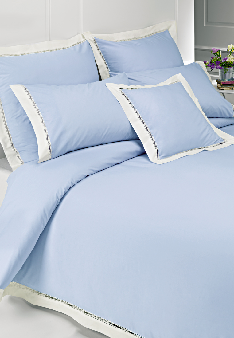 Пододеяльник ВЕСЕННИЙ САД, Хлопок 100% , перкаль, голубой/экрю вид 2