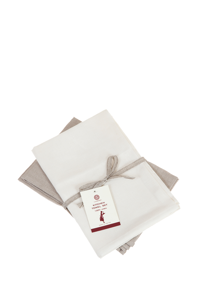 Комплект из 2-х полотенец "TIMELESS" р-р: 2 х(50x70см), цвет:  белый/натуральный