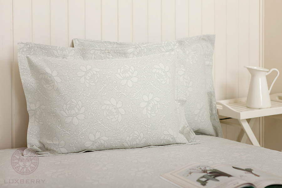 L000359 Наволочка "FLOWERS" голубая мята вид 4