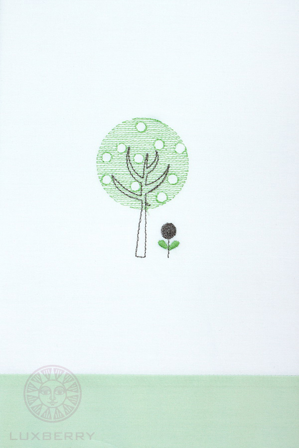 Бортик"ДЕРЕВЬЯ NEW", Хлопок 100%, перкаль, зеленый вид 2