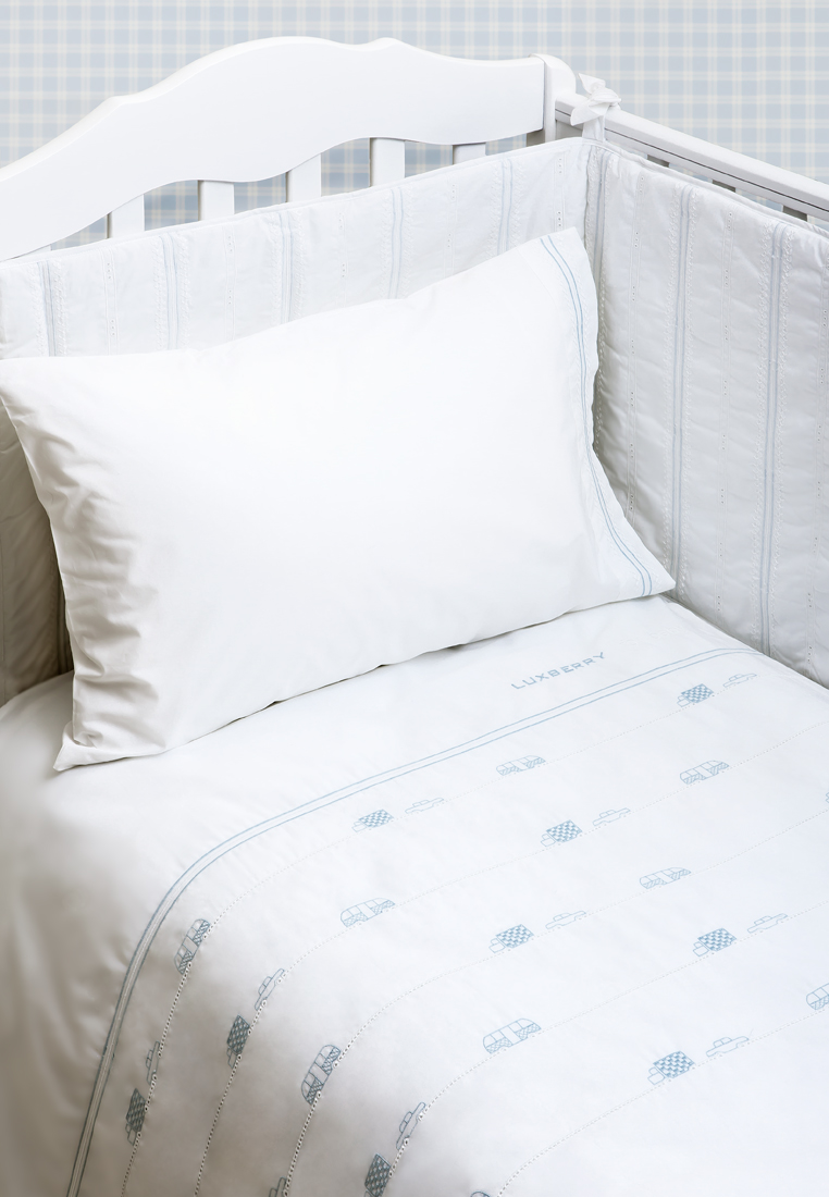 Бортик "МАШИНКИ", белый/голубой вид 3