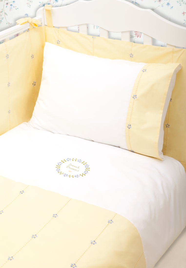 Чехол для бортика "НЕЗАБУДКИ", банановый/белый вид 3