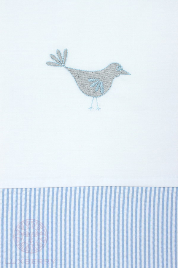 Бортик "ПТИЧКИ", белый/голубой вид 2