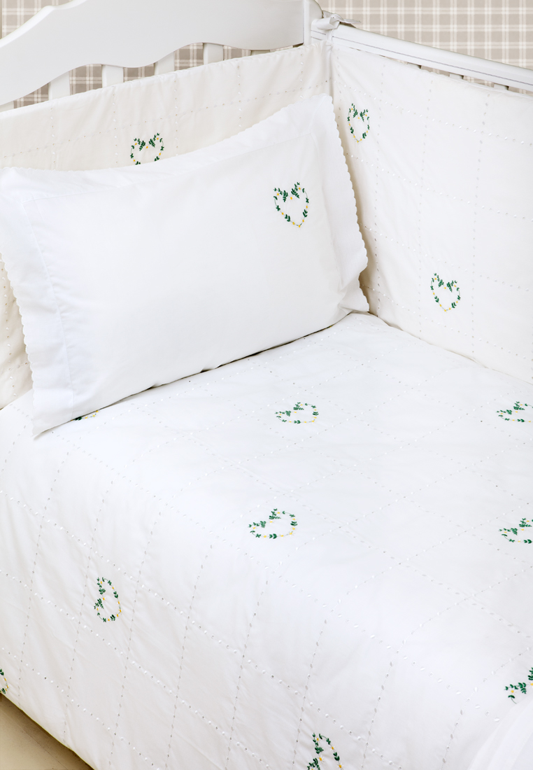 Бортик "СЕРДЕЧКИ NEW", белый/зеленый/желтый вид 2