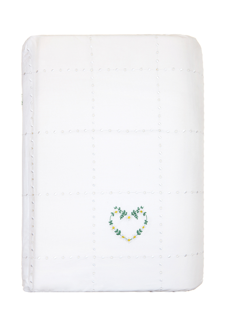 Бортик "СЕРДЕЧКИ", белый/зеленый/желтый