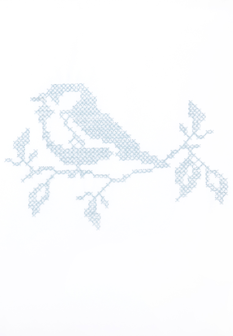 Чехол для бортика "СИНИЧКИ", белый/голубой вид 3