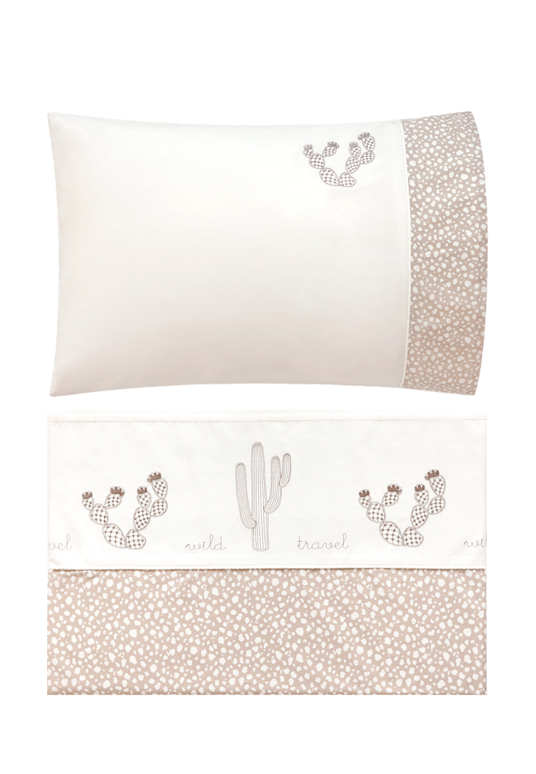 Комплект  постельного белья "WILD TRAVEL", перкаль,цвет:бежевый/песочный